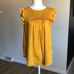 Loft mustard yellow blouse